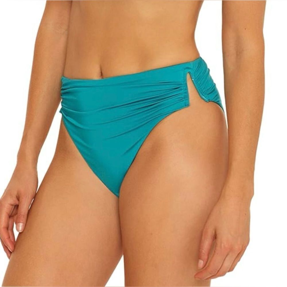 Trina Turk Standard Monaco V-Side High Waist Bikini Bottom-Cheeky Coverag